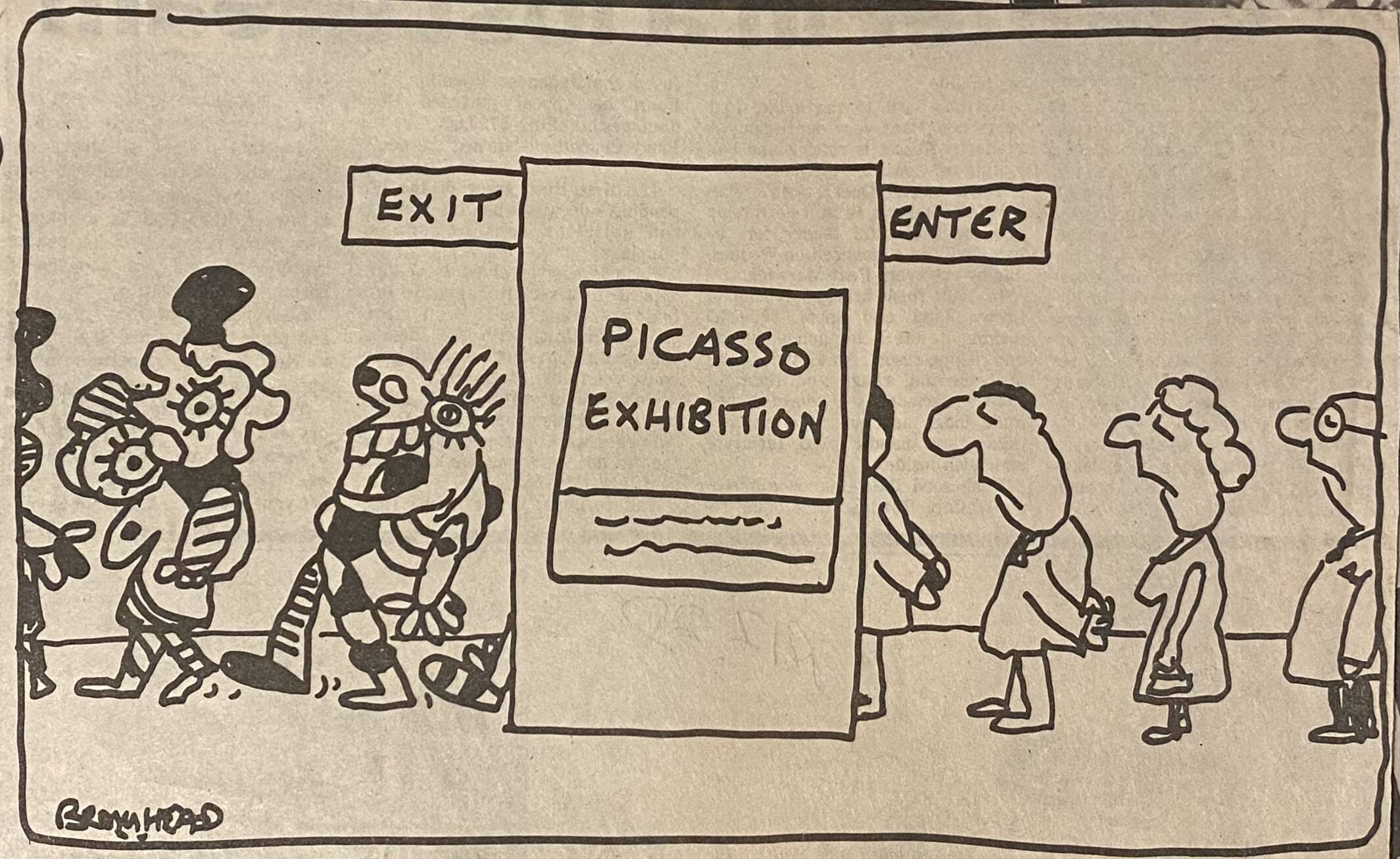<p>My favourite comic strip, published 24 September 1989 about the exhibition <em>Picasso: The Life, the Times, the Genius</em>, 1989. E H McCormick Research Library, RC2015/5/3/527</p>