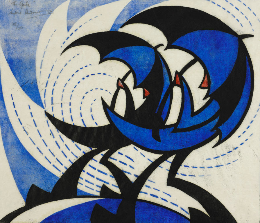 <p><strong>Sybil Andrews</strong><br />
<em>The Gale</em> 1930<br />
Auckland Art Gallery Toi o Tāmaki<br />
gift of Mr Rex Nan-Kivell, 1953</p>