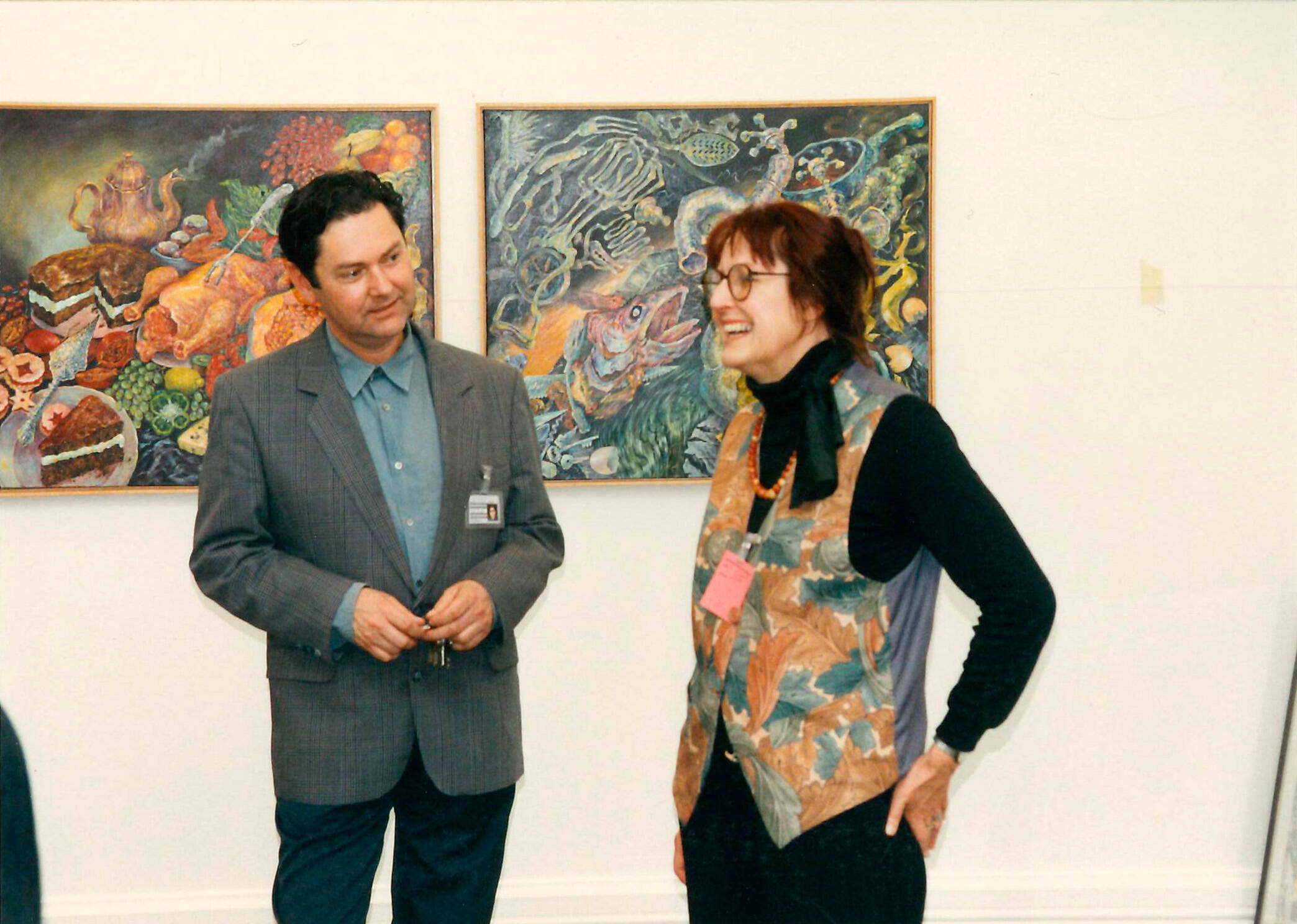 <p>Ron with Sylvia Siddell at the opening of&nbsp;<em>Unruly Practices 5: Sylvia Siddell: Slaughter of the Innocents</em>, Auckland City Art Gallery, 1994</p>