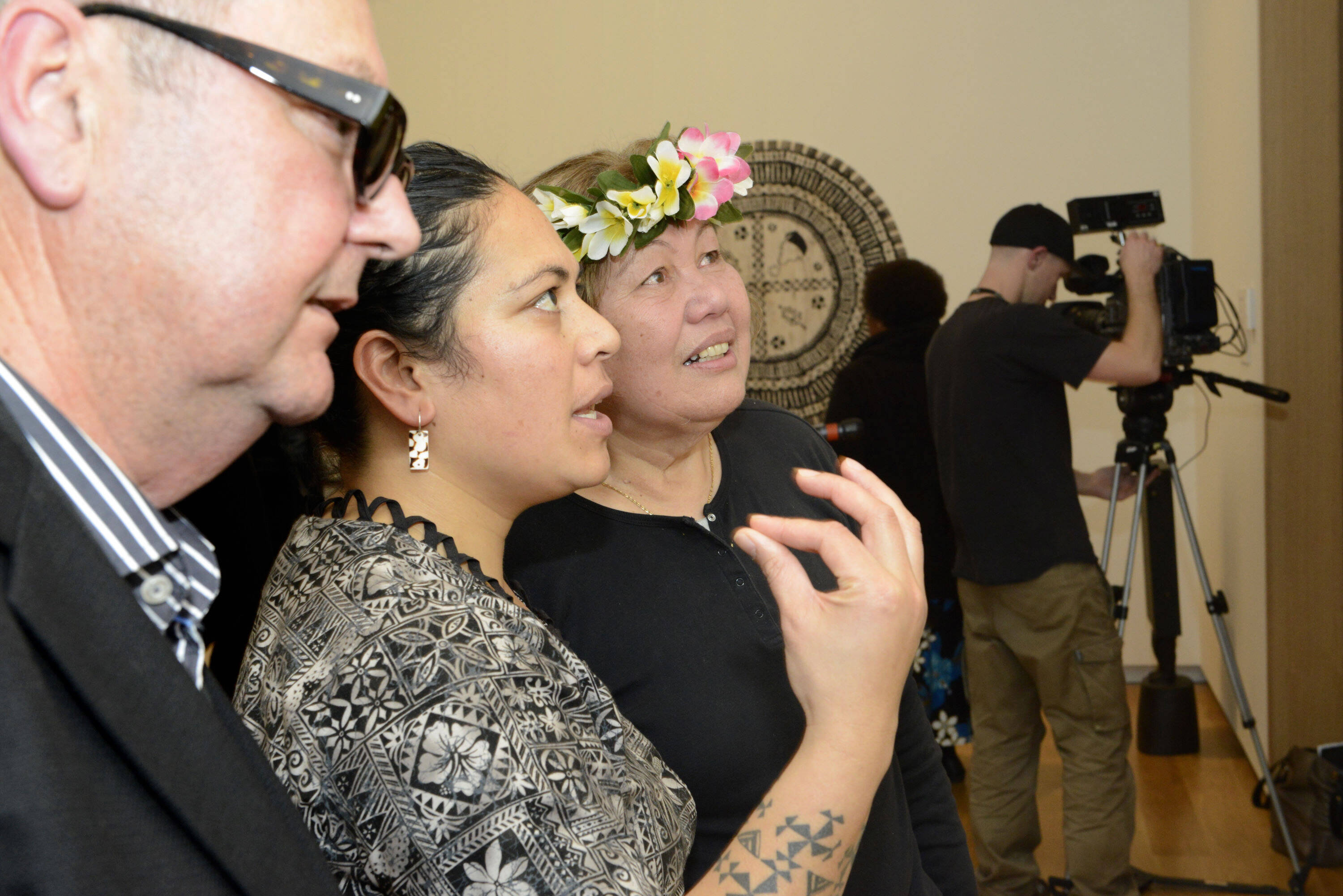 <p>Ron at the opening of&nbsp;<em>HOME AKL: Artists of Pacific Heritage in Auckland</em>, Auckland Art Gallery Toi o Tāmaki, 2012.</p>