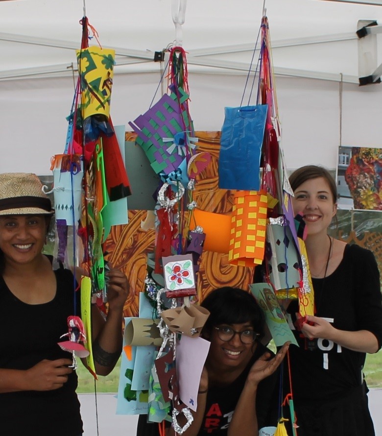 <p>Auckland Art Gallery Outreach Programmer Iokapeta Magele-Suamasi and Gallery Assistants Anique Jayasinghe and Shelby Farmer.&nbsp;</p>
