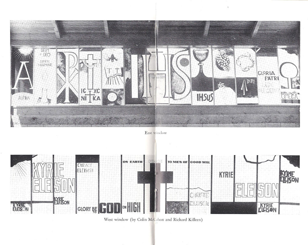 <p>Pages from <em>Landfall </em>80 (December 1966) in which the windows were reproduced. On the West Window McCahon was assisted by Richard Killeen.</p>
