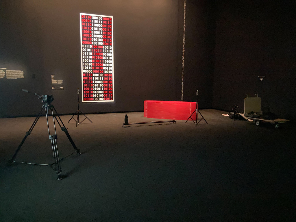 <p>During production of the virtual tour for <em>Toi Tū Toi Ora: Contemporary Māori Art</em>, Auckland Art Gallery Toi o Tāmaki, 2020</p>