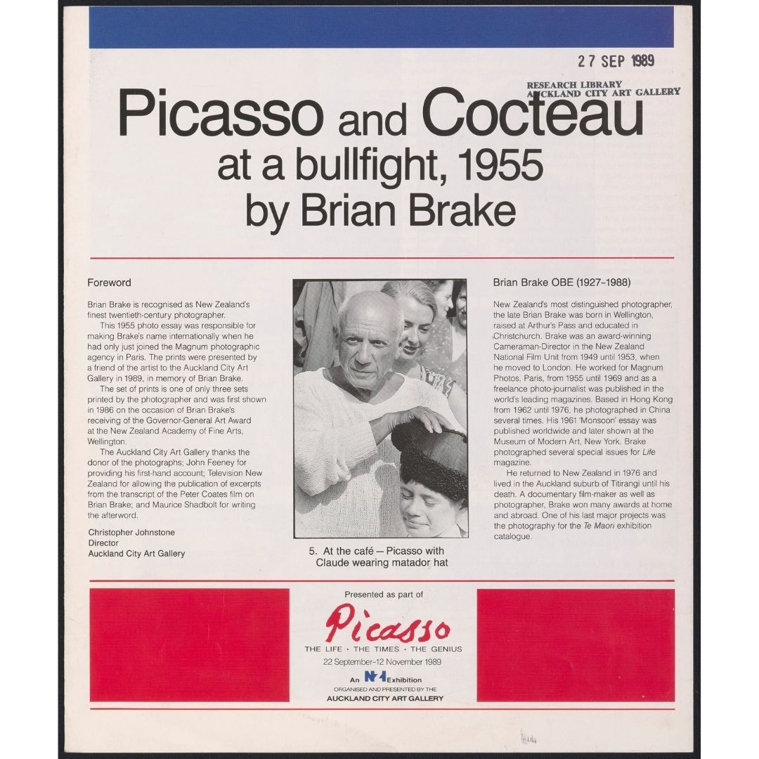 Picasso and Cocteau at a Bullfight: Photographs by Brian Brake Image