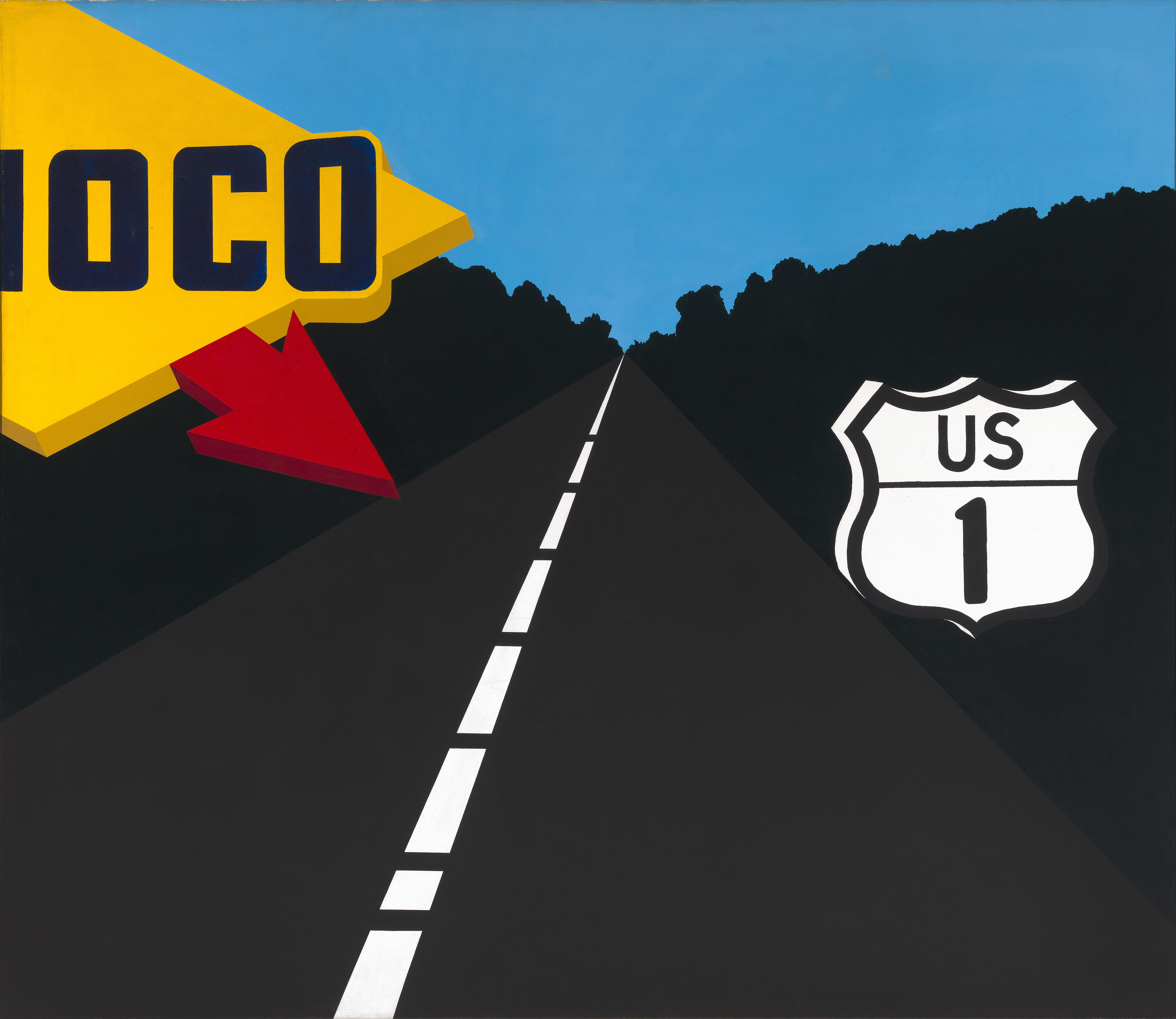 <p><strong>Artwork credit</strong></p>
<p><strong>Allan D'Arcangelo</strong>, <em>US Highway 1, Number 3</em>, 1962, Virginia Museum of Fine Arts, Gift of Sydney and Frances Lewis, 85.376 © Allan D'arcangelo. ARS/Copyright Agency, 2025</p>