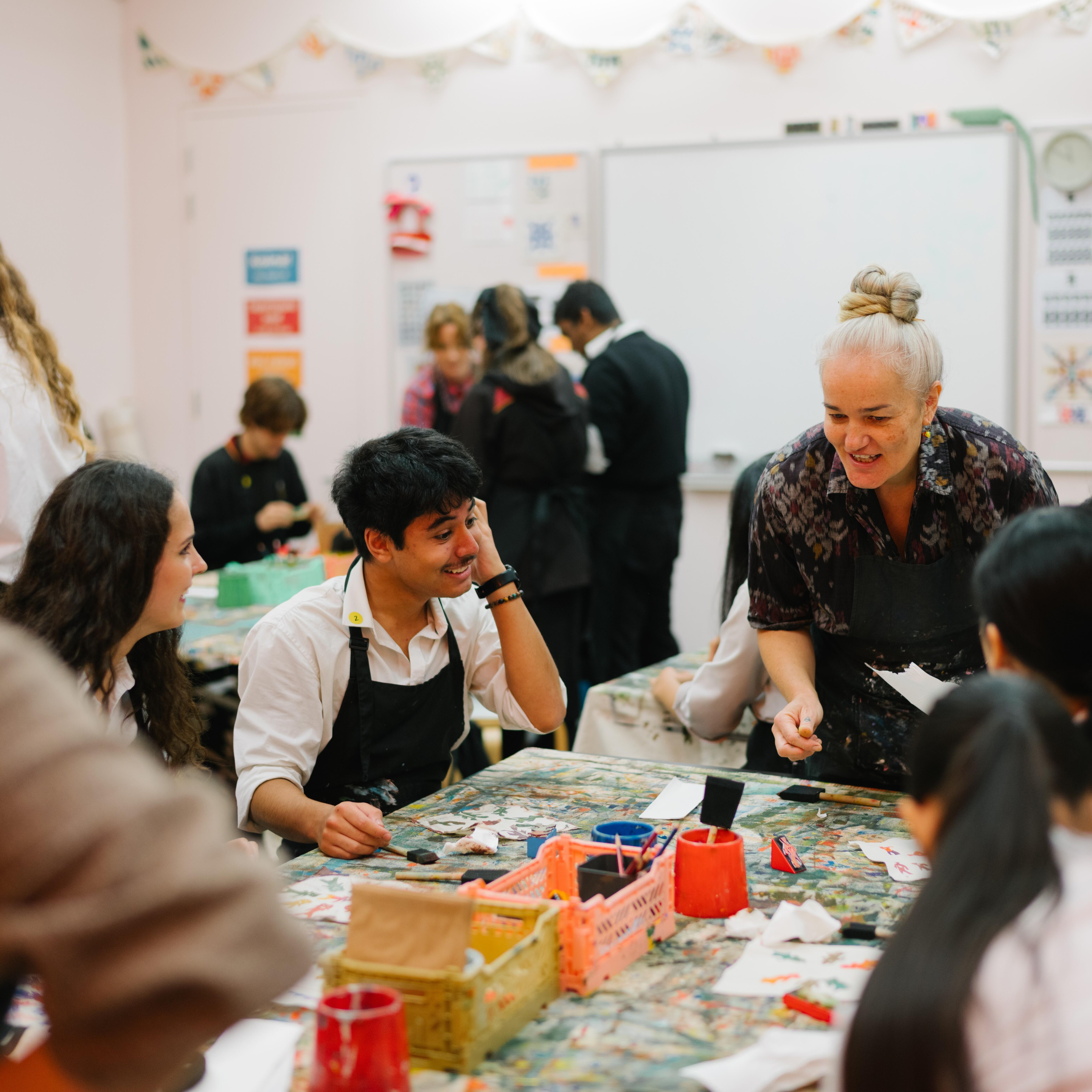 <p><strong>Ani O’Neill Studio Artist Workshop</strong></p>
<p><strong>Lower Ground Studio</strong></p>
<p><strong>7–9pm</strong></p>
<p>Join artist Ani O’Neill in a Secondary Studio Workshop inspired by Cook Island Māori patterning. As the Gallery’s 2025 studio artist, Ani co-created our primary and secondary studio programmes, ran workshops for secondary students as part of the Pat Hanly Project, and taught teachers during professional development days. Learn from Ani how to create your own personalised stamp and explore themes of ‘Ko Wai Au?’ unity and connection.</p>