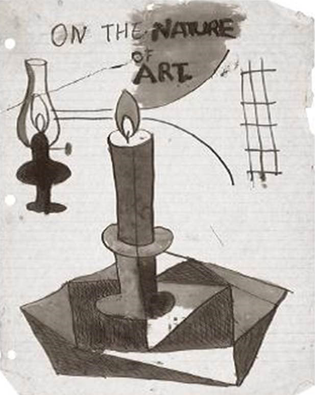 <p><strong>Colin McCahon </strong><br />
<em>On the nature of art</em> 1953<br />
<span style="line-height: 1.6em;">Hocken Collections, Uare Taoka o Hākena, University of Otago</span></p>
