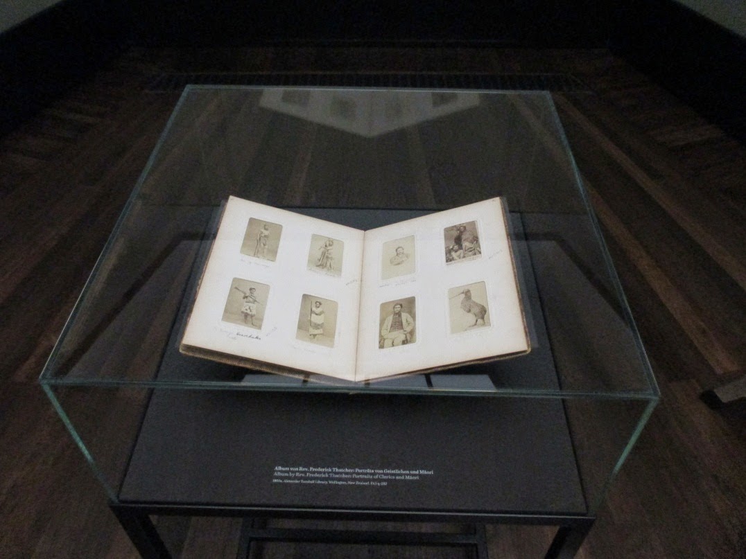 <p>The carte-de-visite photographic albums, and the Lindauer Visitors Book, were placed within glazed, locked vitrines, sitting on custom-made book supports.</p>
