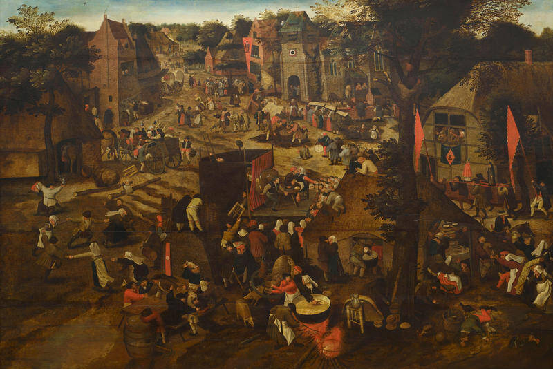 <p>Pieter Brueghel the Younger&#39;s&nbsp;<em>A Village Fair</em>, before (left) and after (right) treatment.&nbsp;</p>