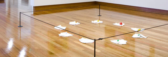 <p>Grant Lingard, <em>Hutch and Lure</em>, exhibited in <em>Smells Like Team Spirit</em> (17 March &ndash; 3 April 1993), Jonathan Jensen Gallery, Christchurch (installation view). Image courtesy of the Grant Lingard Archive&nbsp;</p>