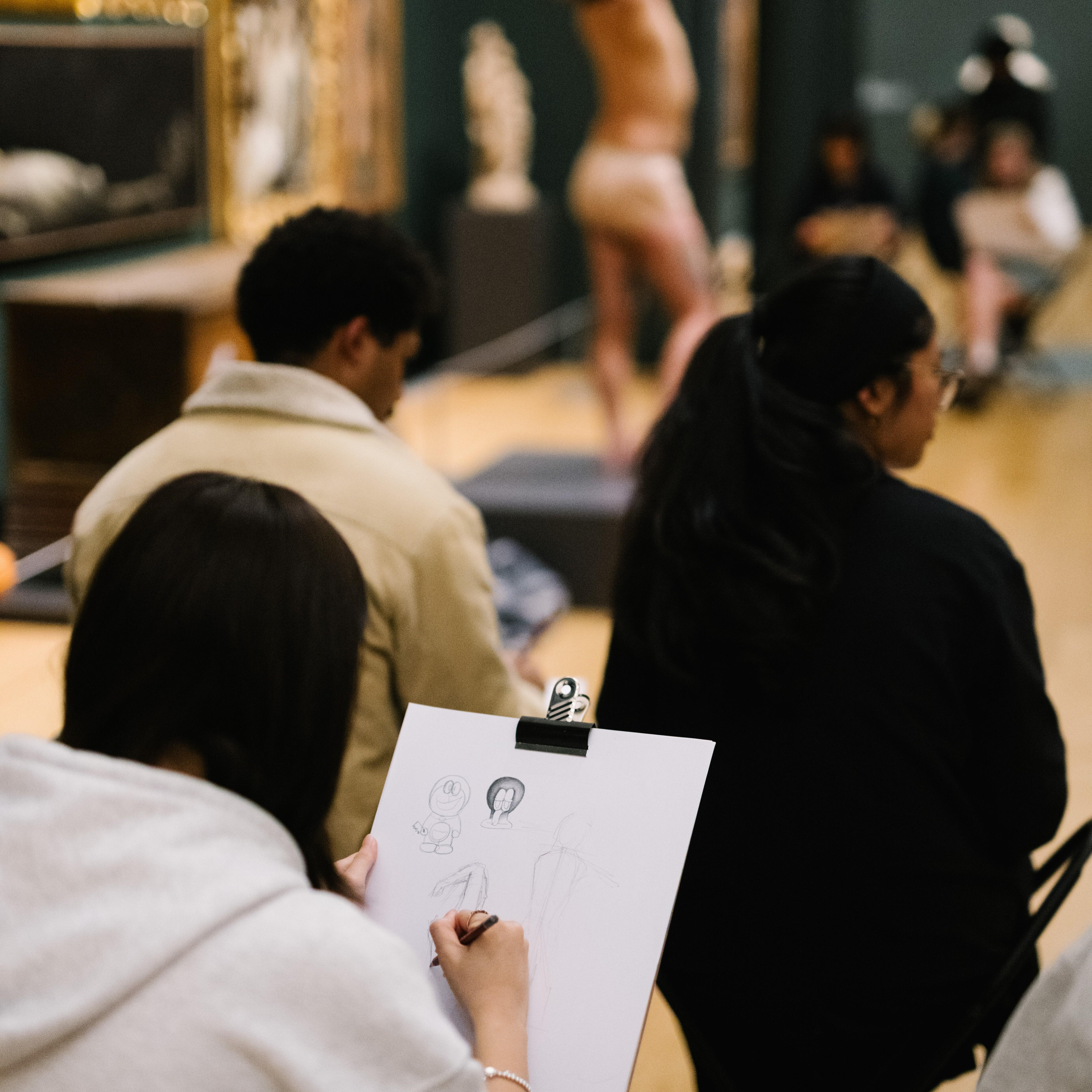 <p><strong>Live Figure Drawing</strong></p>
<p><strong>Threads of Time, Mezzanine</strong></p>
<p><strong>7–9pm</strong></p>
<p>Practise your sketching and observation drawing skills with a live model while being immersed in our Threads of Time exhibition. Grab a seat, pick up a pencil and give it a go. Our experienced tutor Heyes Johnson will be around to provide a tip or two.</p>