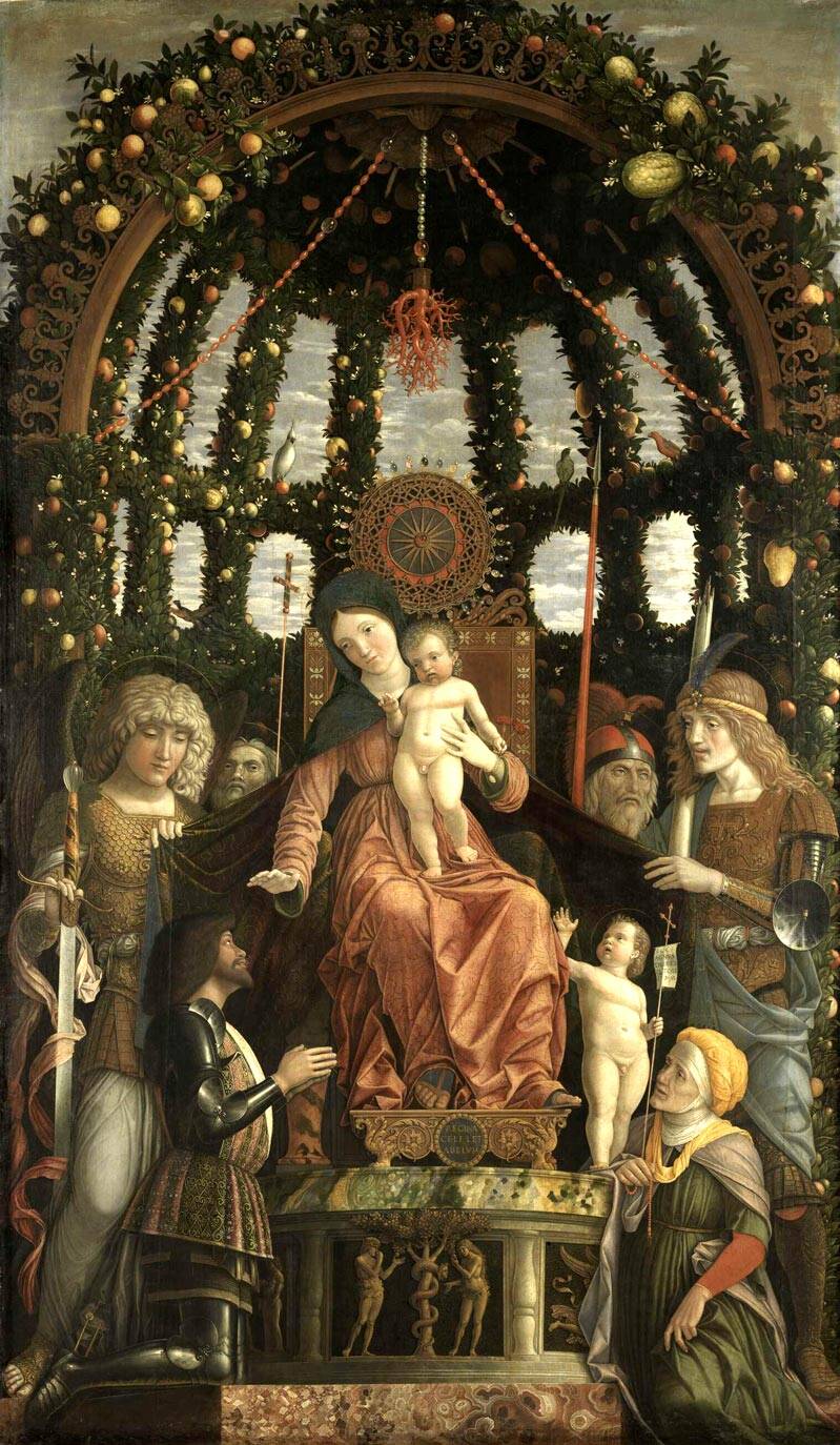 <p>Andrea Mantegna, <em>Madonna della Vittoria</em>, 1495&ndash;96, tempera on canvas, Mus&eacute;e du Louvre, Paris.</p>
