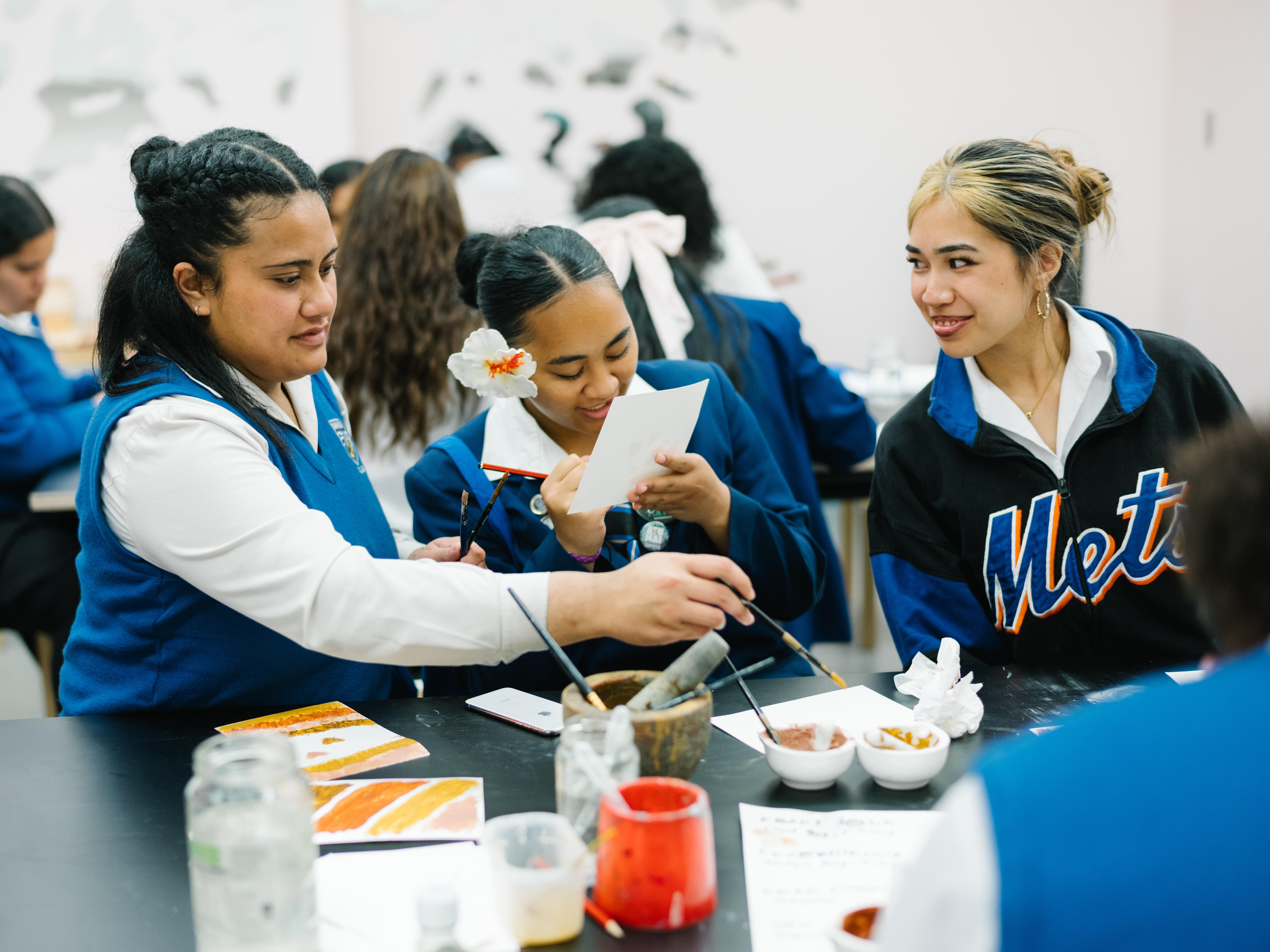 <p>Students creating in artist-led workshop, 2024</p>