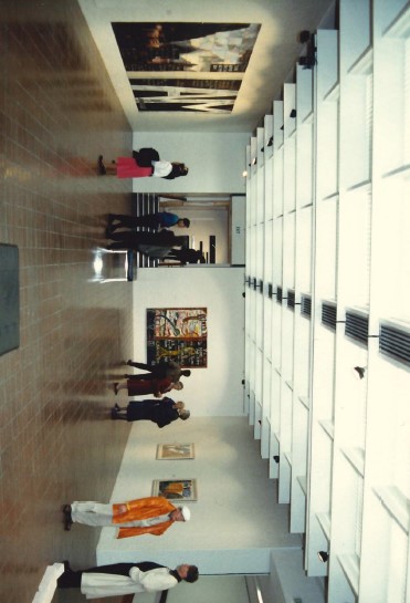 <p>Visitors at the exhibition <em>After McCahon: Some Configurations in Recent Art</em>, 1989, Auckland City Art Gallery, RC2015/5/1/95/14. All images from the collection at E H McCormick Research Library.&nbsp;</p>
