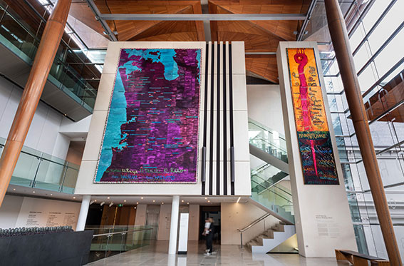 <p><strong>Emily Karaka&nbsp;</strong><em>CULTURAL ID; Marae, Maunga, Motu,</em>&nbsp;2020, commissioned by Auckland Art Gallery Toi o Tāmaki, 2020, supported by the Auckland Contemporary Art Trust</p>