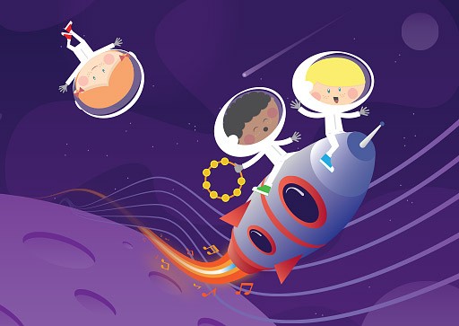 live-320x200.jpg	A cartoon of children on a rocket ship in space