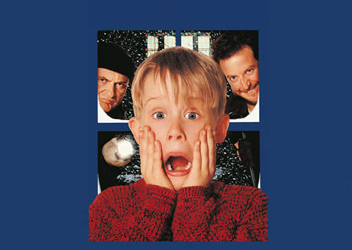 Kevin from Home Alone screaming with the burglars in the background. 