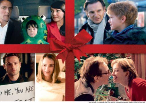 Love Actually movie still shots tied up with a Christmas bow
