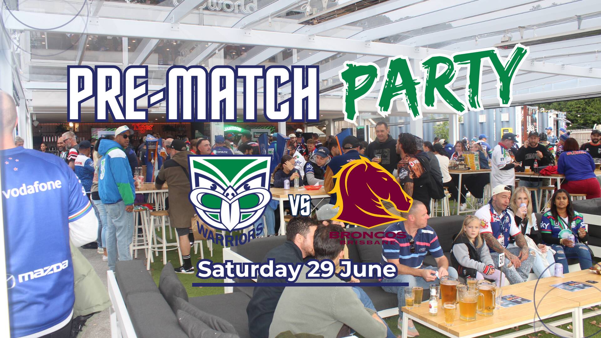 Warriors vs Broncos Pre-match Party