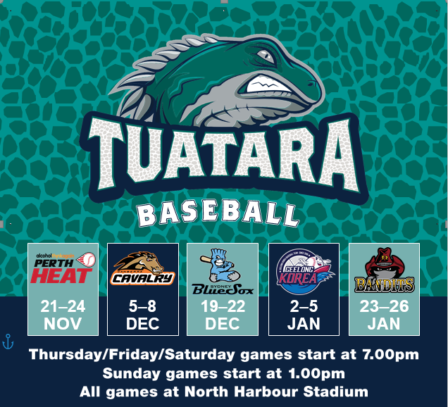 Auckland Tuatara 2019/20 schedule