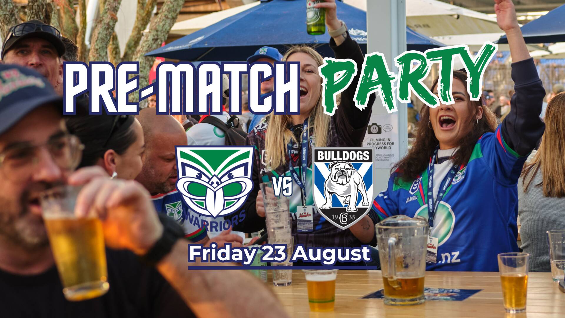 Warriors vs Bulldogs Pre-match Party