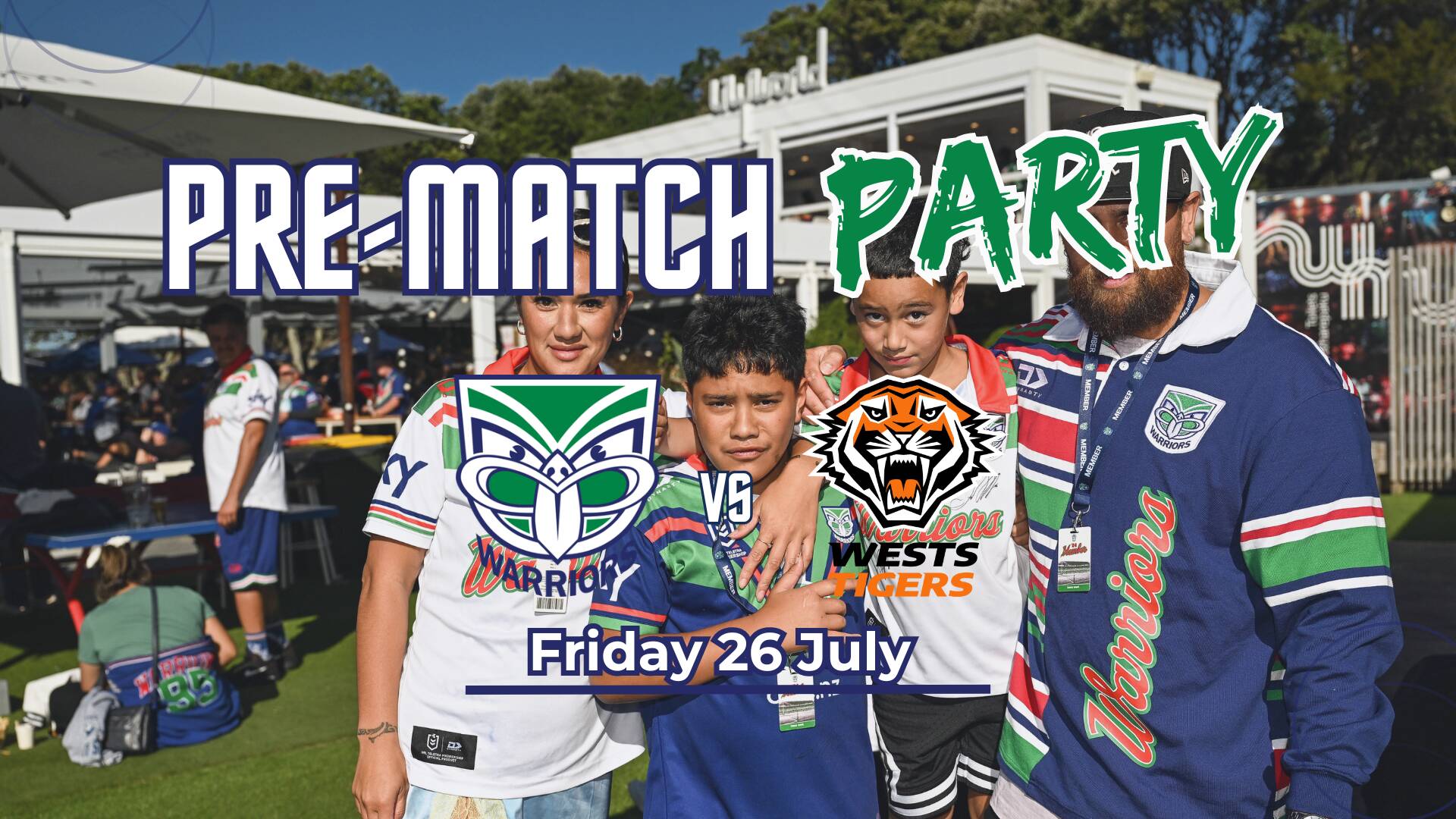 Warriors vs West Tigers Pre-match Party